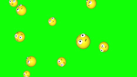 Überraschte-3D-Emojis-Fallen-Auf-Den-Grünen-Bildschirm